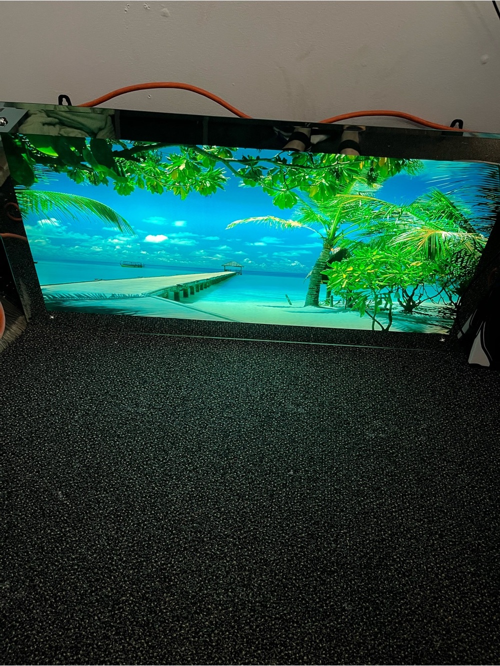 Tropical Beach LED Light Panel - Vibrant Teal and Green